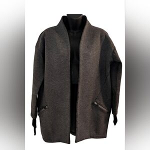 [MPG]Granville Cocoon Jacket Cotton Blend Open Front Cardigan "Grey Marl" Medium